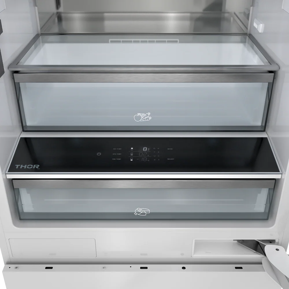 Thor Kitchen 30-inch Built-In Stainless-Steel Panel-Ready Bottom Mount Refrigerator – XRF3016BBP-SS