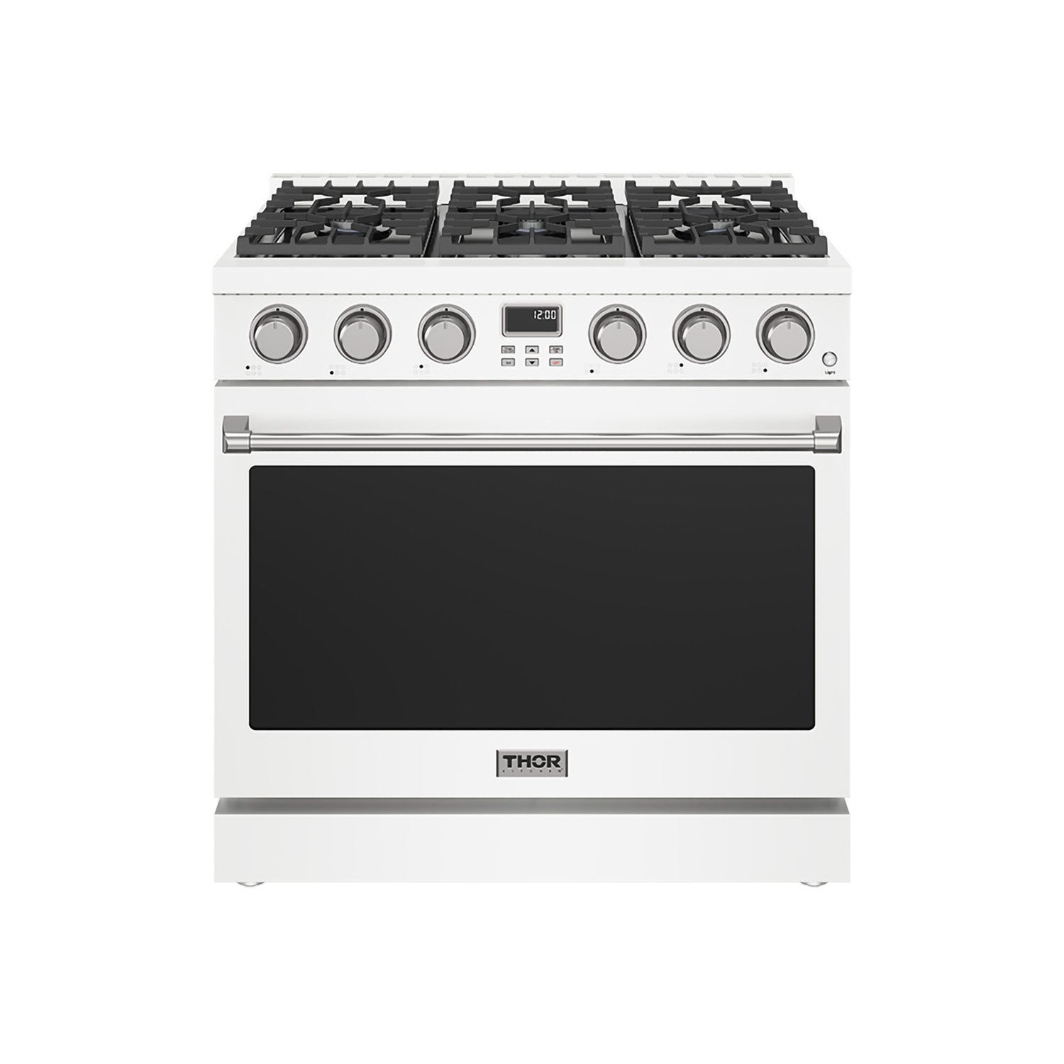 36 Inch Gas Range in White - Contemporary Professional