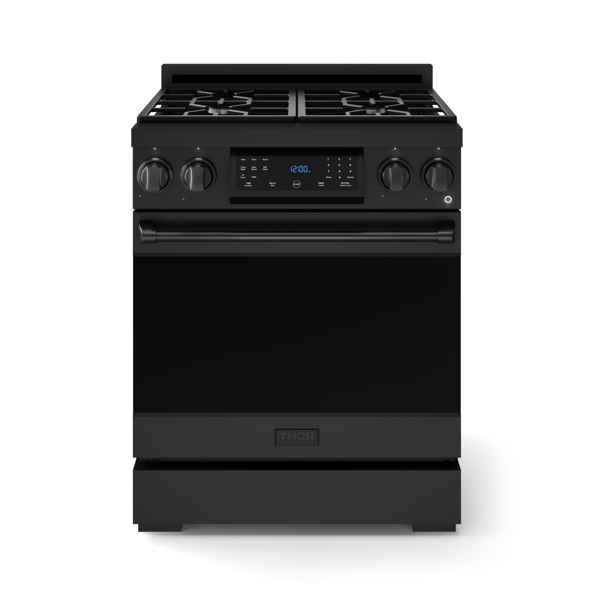 30 Inch Professional Gas Range with Tilt Panel Touch Control in Black | Gordon Ramsay Series