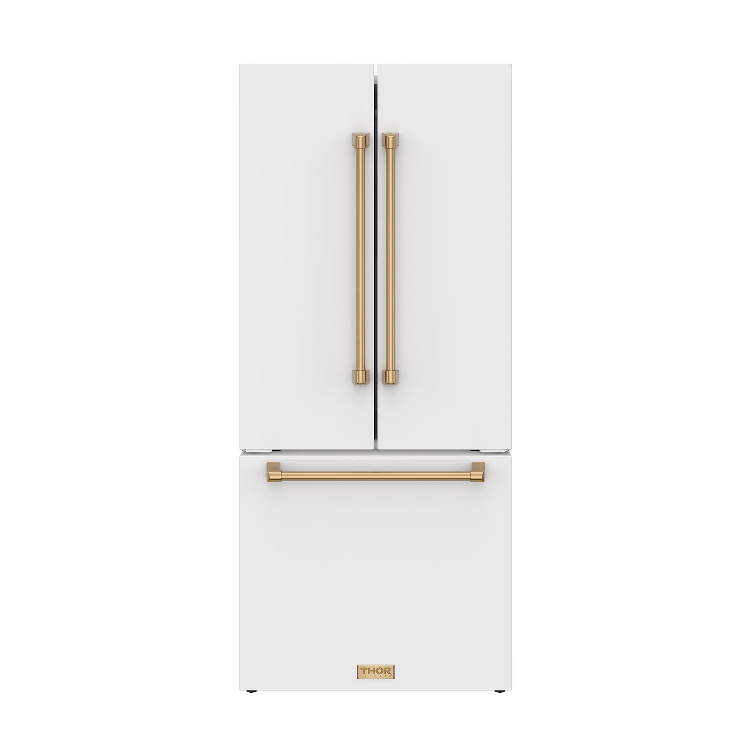 30 Inch French Door Counter Depth Refrigerator with Ice Maker – White/Bronze | Gordon Ramsay Series