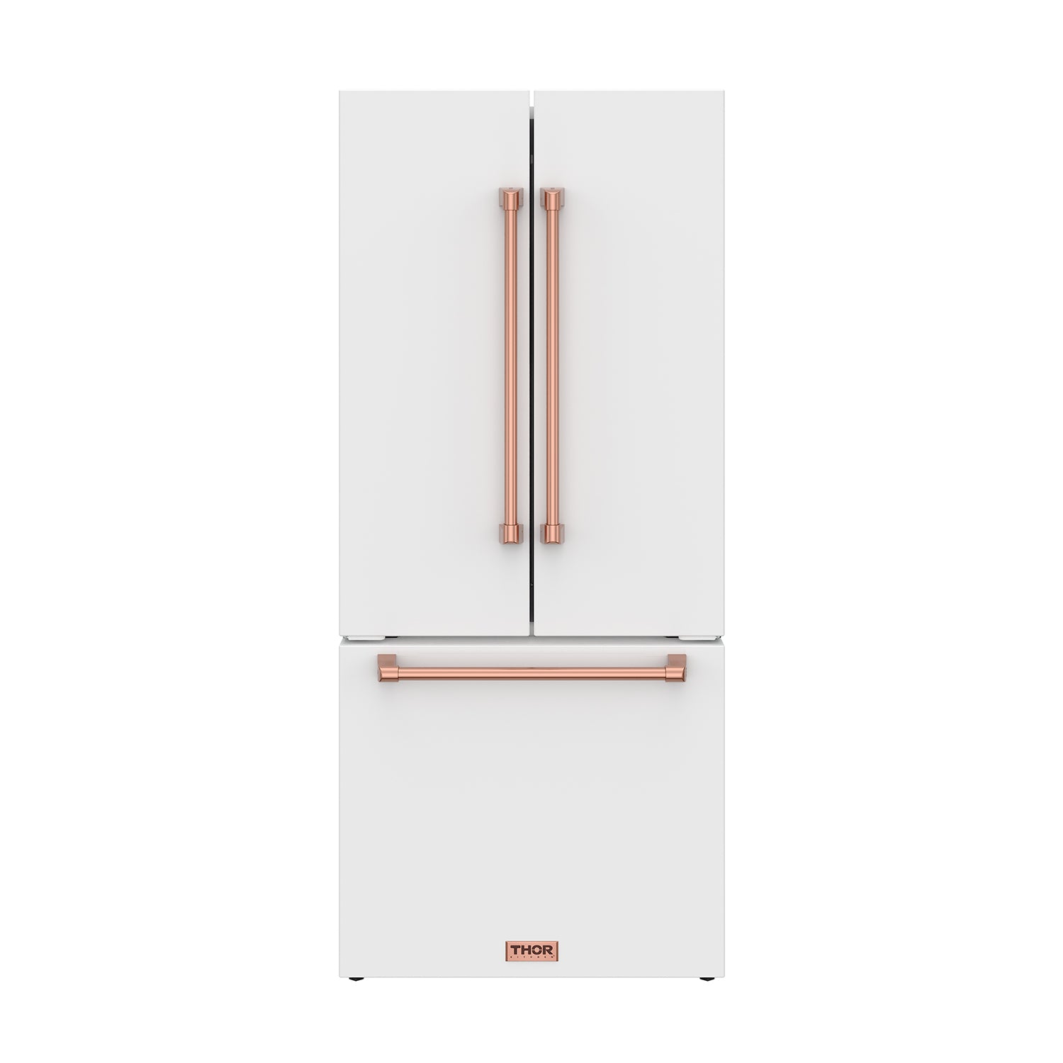 30 Inch French Door Counter Depth Refrigerator with Ice Maker – White/Rose Gold | Gordon Ramsay Series