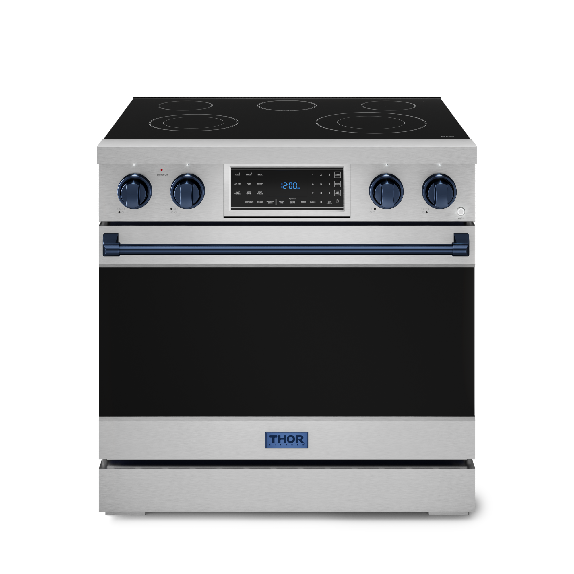 36 Inch Professional Electric Range with Tilt Panel Touch Control in Stainless Steel/Navy Blue | Gordon Ramsay Series - RSE36-BLU