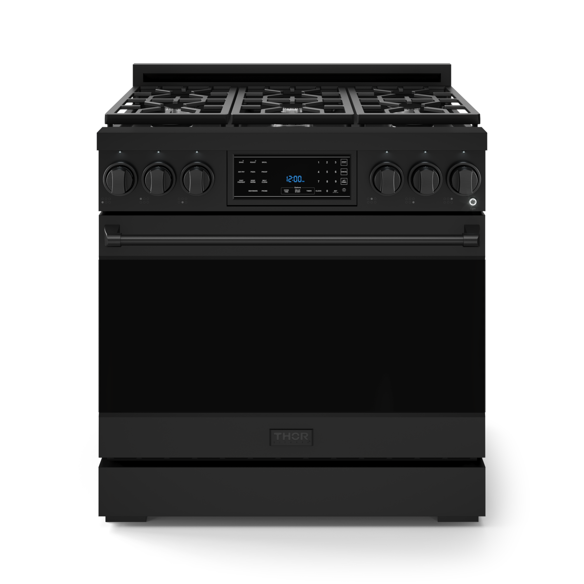 36 Inch Professional Gas Range with Tilt Panel Touch Control in Black | Gordon Ramsay Series