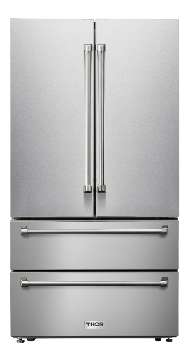 Thor Kitchen 36 Inch Professional French Door Refrigerator with Freezer Drawers - Model TRF3602