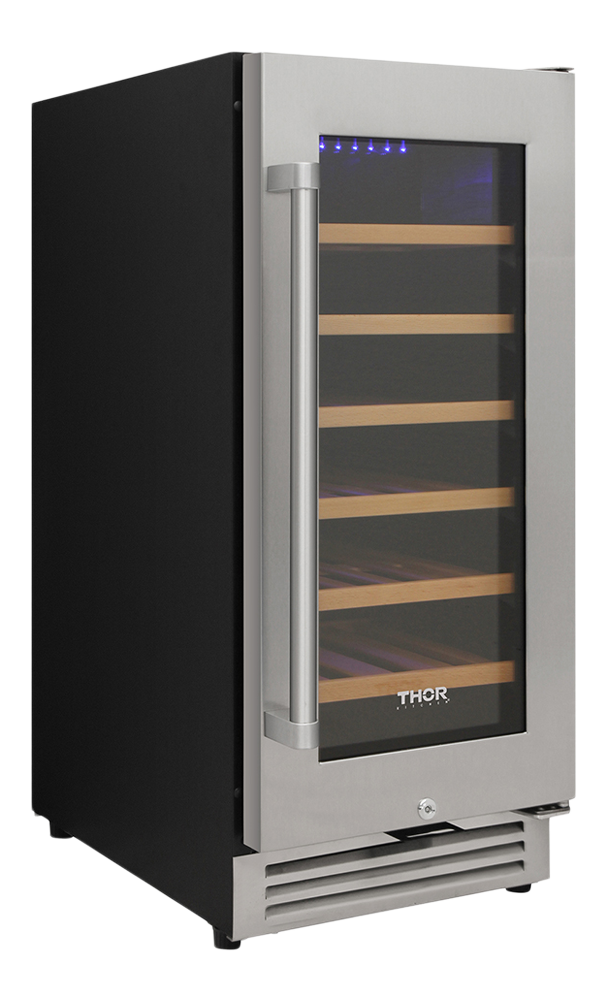 Thor Kitchen 15-Inch Single Zone Wine Cooler, 33 Wine Bottle Capacity - Model TWC1501