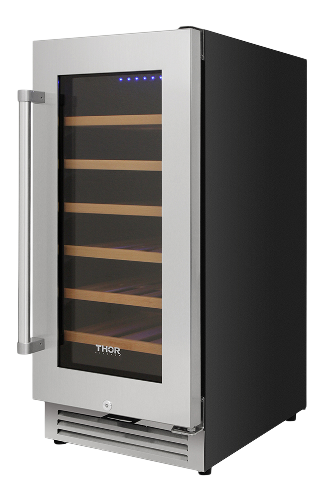 Thor Kitchen 15-Inch Single Zone Wine Cooler, 33 Wine Bottle Capacity - Model TWC1501