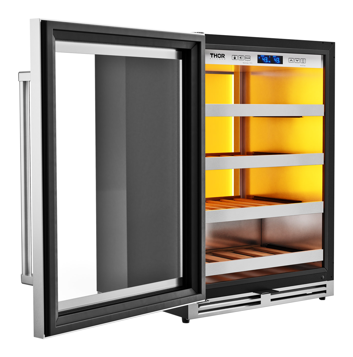 Thor Kitchen 24-Inch Single Zone Wine Cooler, Left Swing, 45 Wine Bottle Capacity - Model TWC24UL-LH