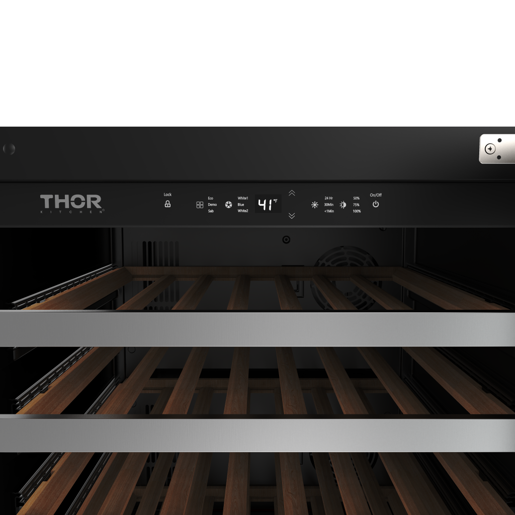Thor Kitchen 24-Inch Single Zone Wine Cooler, 46 Wine Bottle Capacity – Model TWC24US