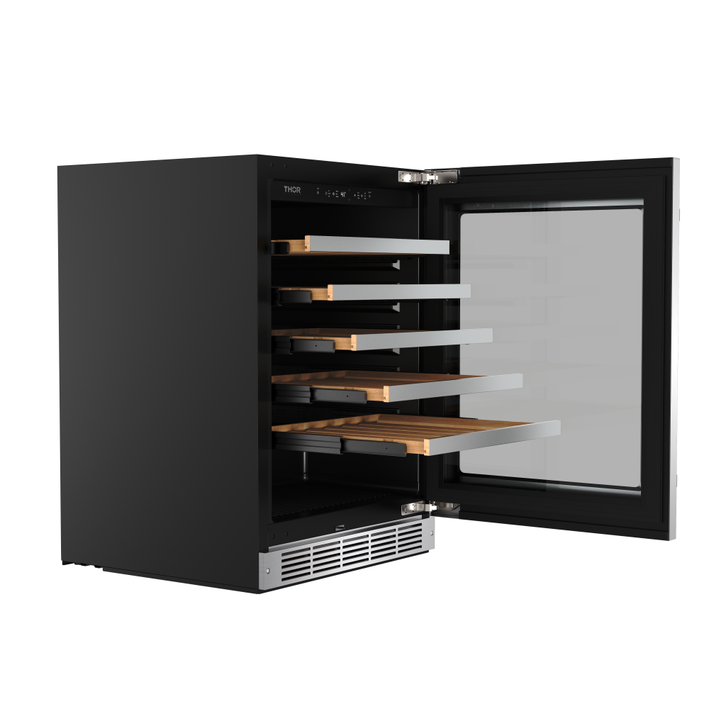 Thor Kitchen 24-Inch Single Zone Wine Cooler, 46 Wine Bottle Capacity – Model TWC24US