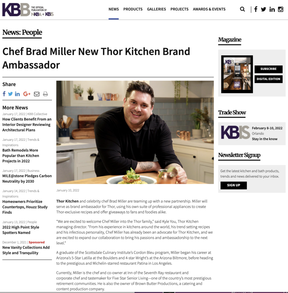 THOR Kitchen Featured in Kitchen and Bath Business