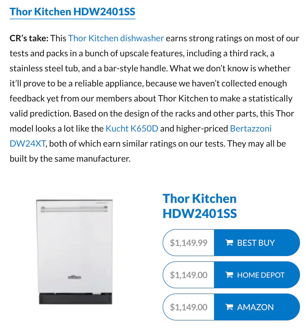 THOR Kitchen Featured in NBC News: Best Dishwashers of 2022