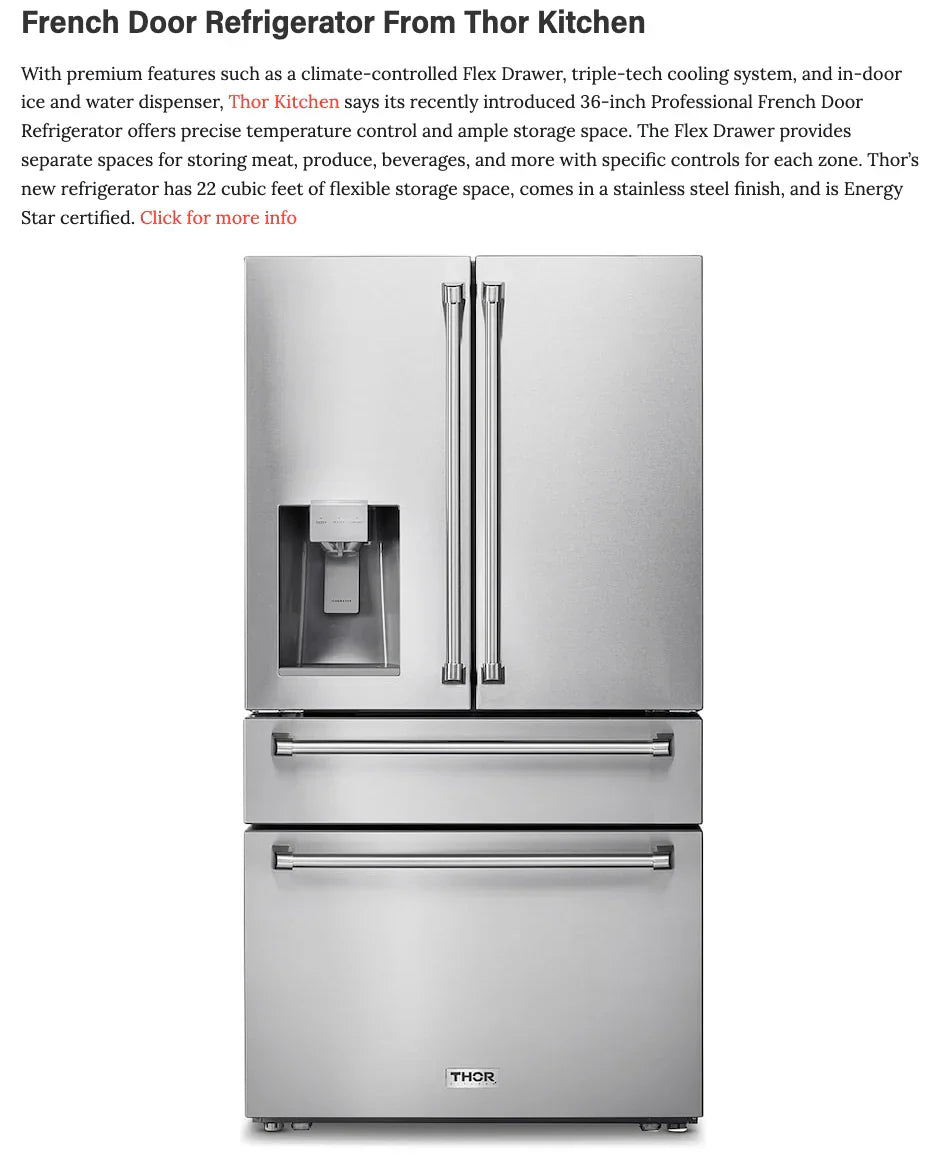 THOR Kitchen Featured in Pro Builder: 11 Sleek, Efficient Home Appliance Products