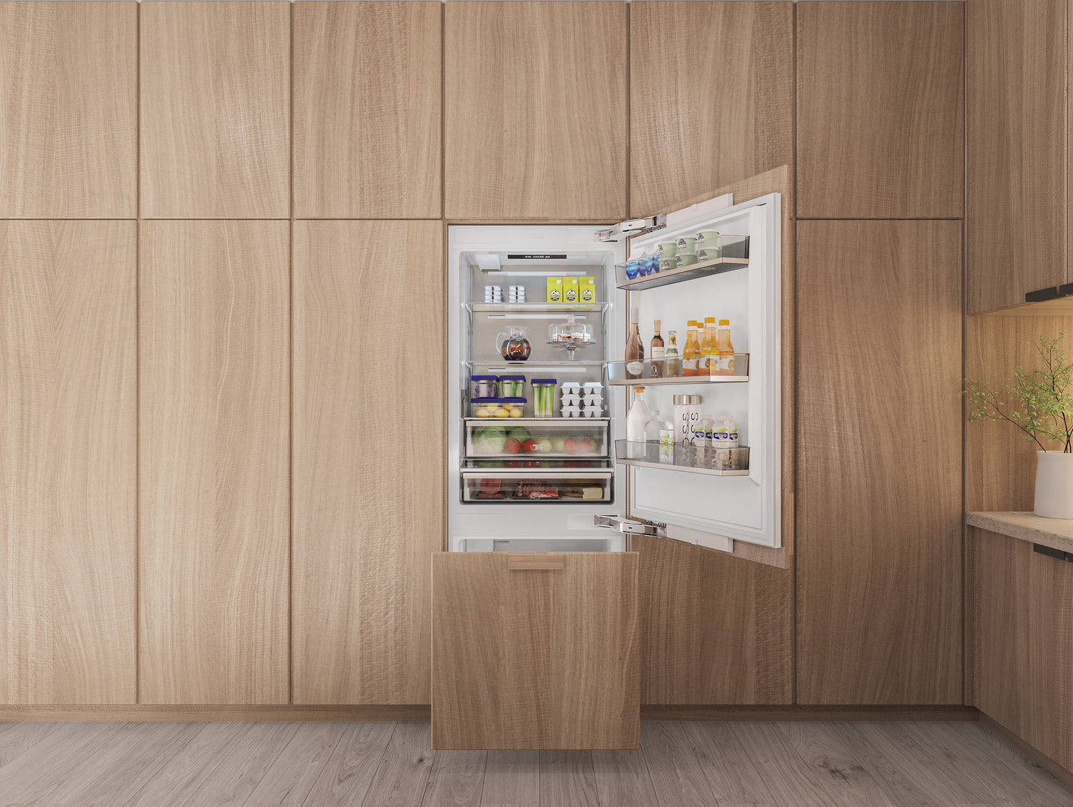 Thor Kitchen 30-inch Built-In Panel-Ready Bottom Mount Refrigerator – XRF3016BBP