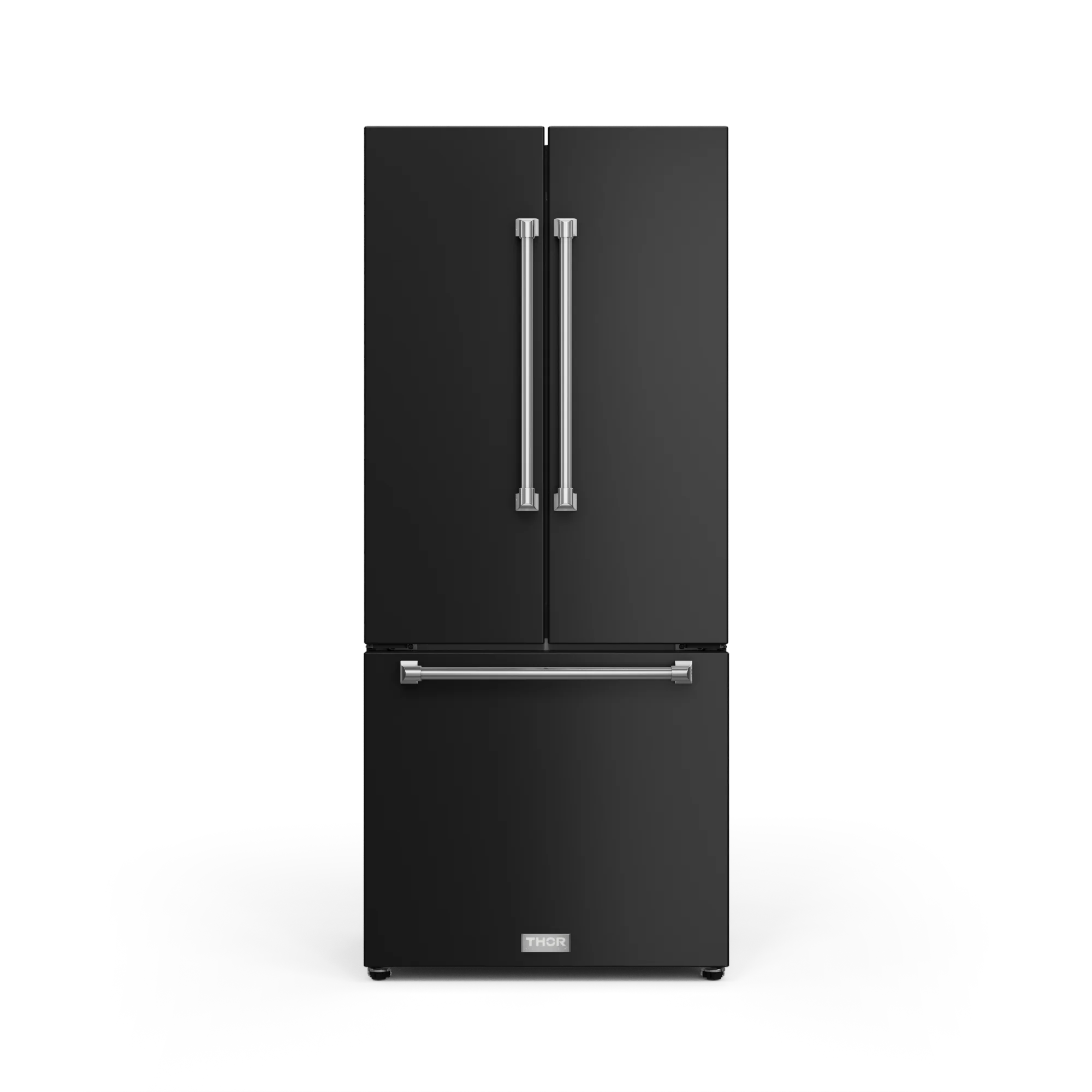 30 Inch 17.5 cu ft French Door Counter Depth Refrigerator with Ice Maker in Black/Stainless Steel | Gordon Ramsay Series