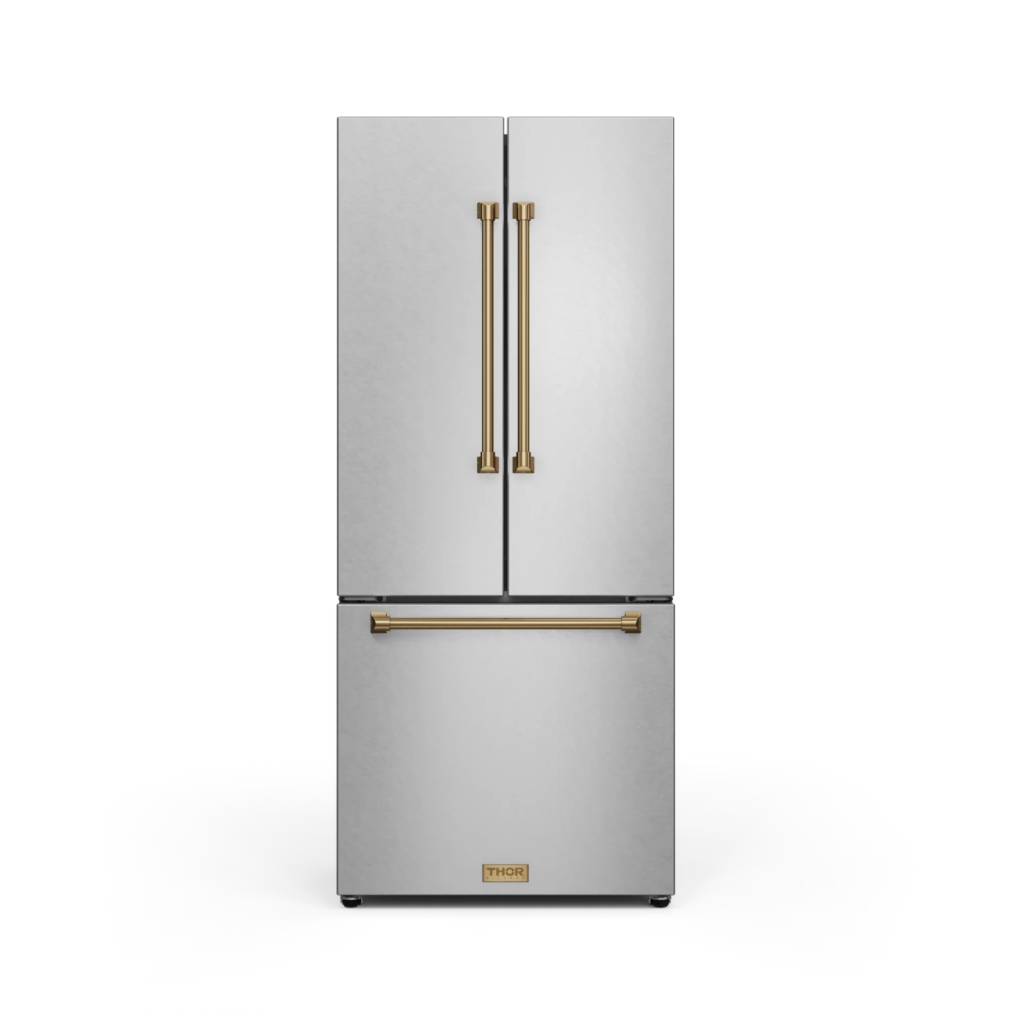 30 Inch 17.5 cu ft French Door Counter Depth Refrigerator with Ice Maker in Stainless Steel/Bronze | Gordon Ramsay Series