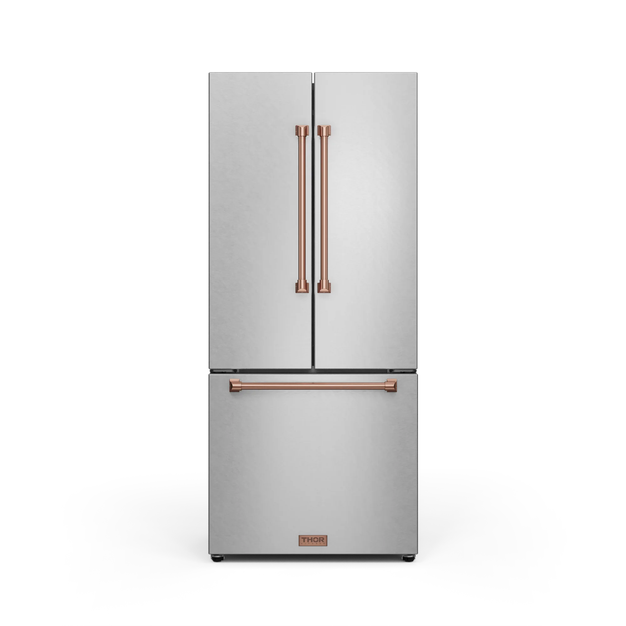 30 Inch 17.5 cu ft French Door Counter Depth Refrigerator with Ice Maker in Stainless Steel/Rose Gold | Gordon Ramsay Series