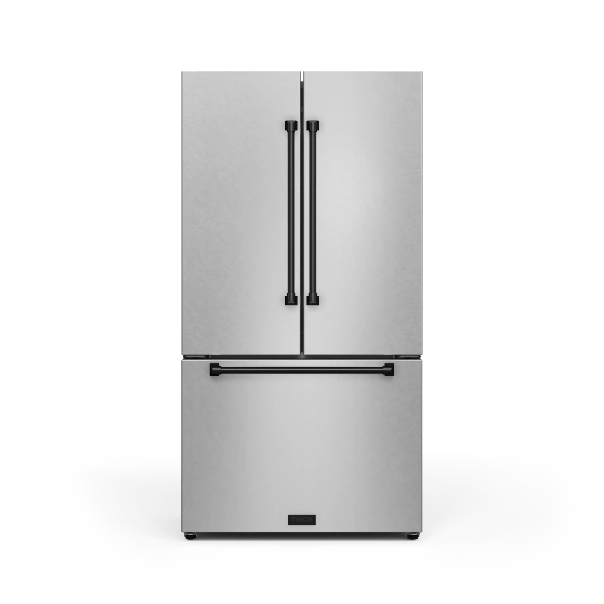 36 Inch 20.3 cu ft French Door Counter Depth Refrigerator with Ice Maker in Stainless Steel/Black | Gordon Ramsay Series