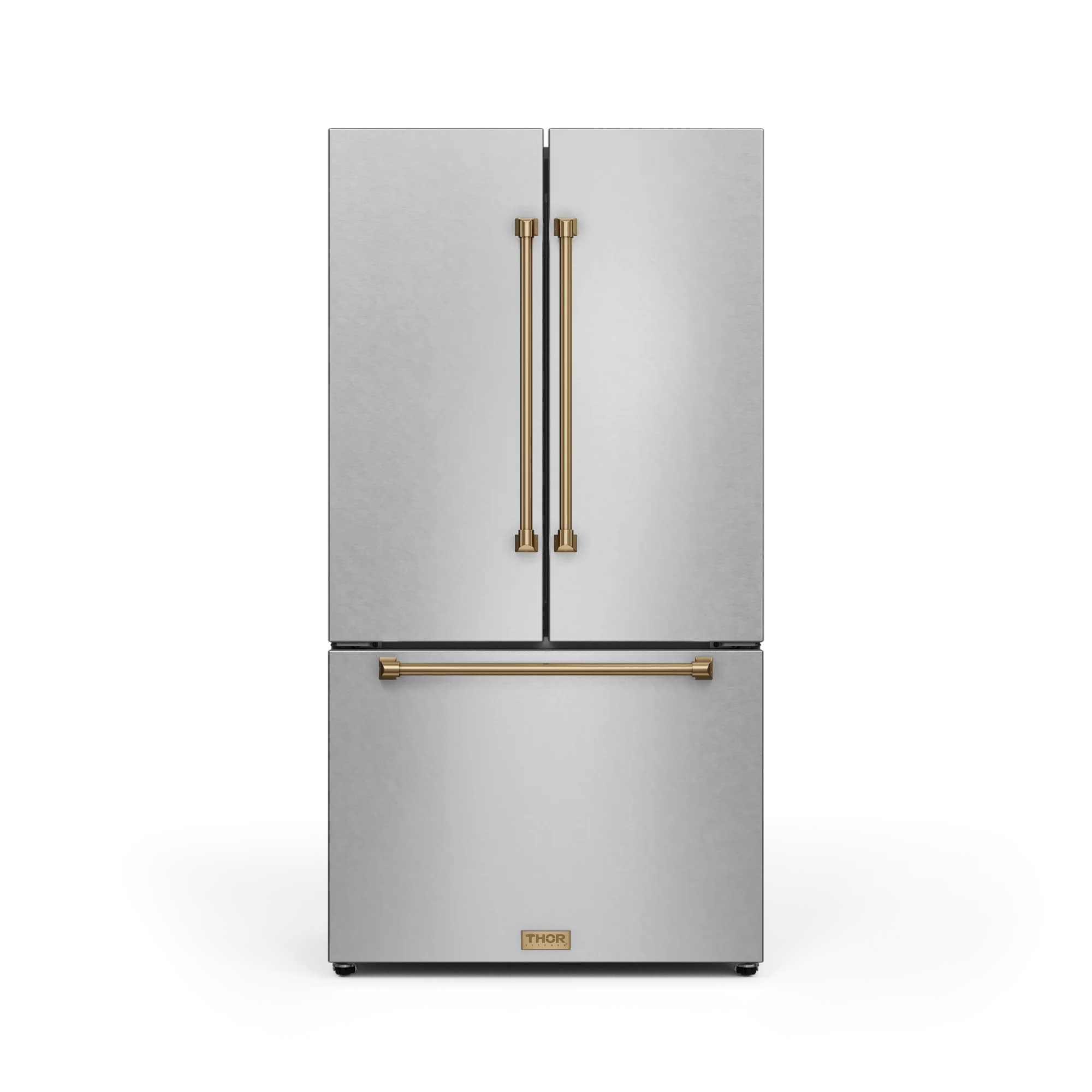 36 Inch 20.3 cu ft French Door Counter Depth Refrigerator with Ice Maker in Stainless Steel/Bronze | Gordon Ramsay Series