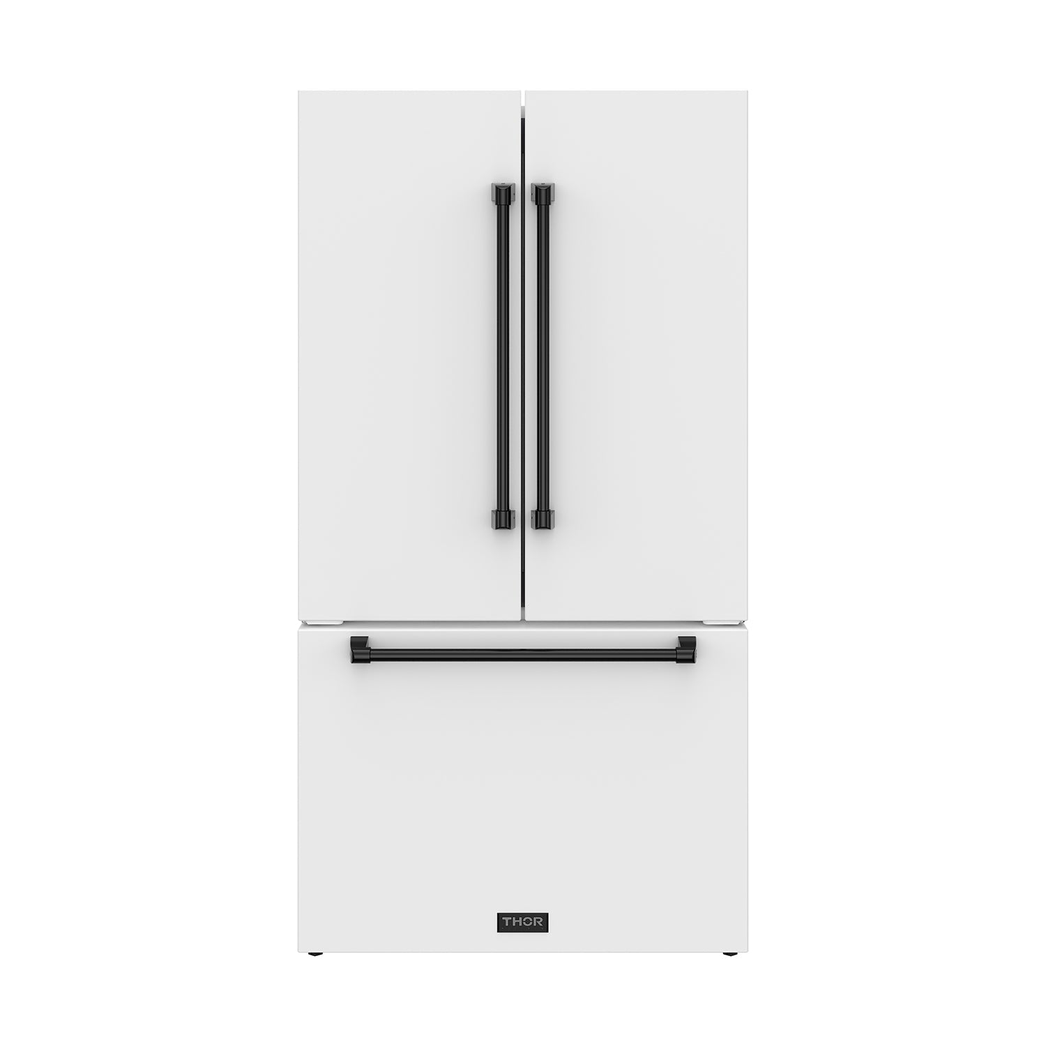 36 Inch French Door Counter Depth Refrigerator with Ice Maker – White/Black | Gordon Ramsay Series