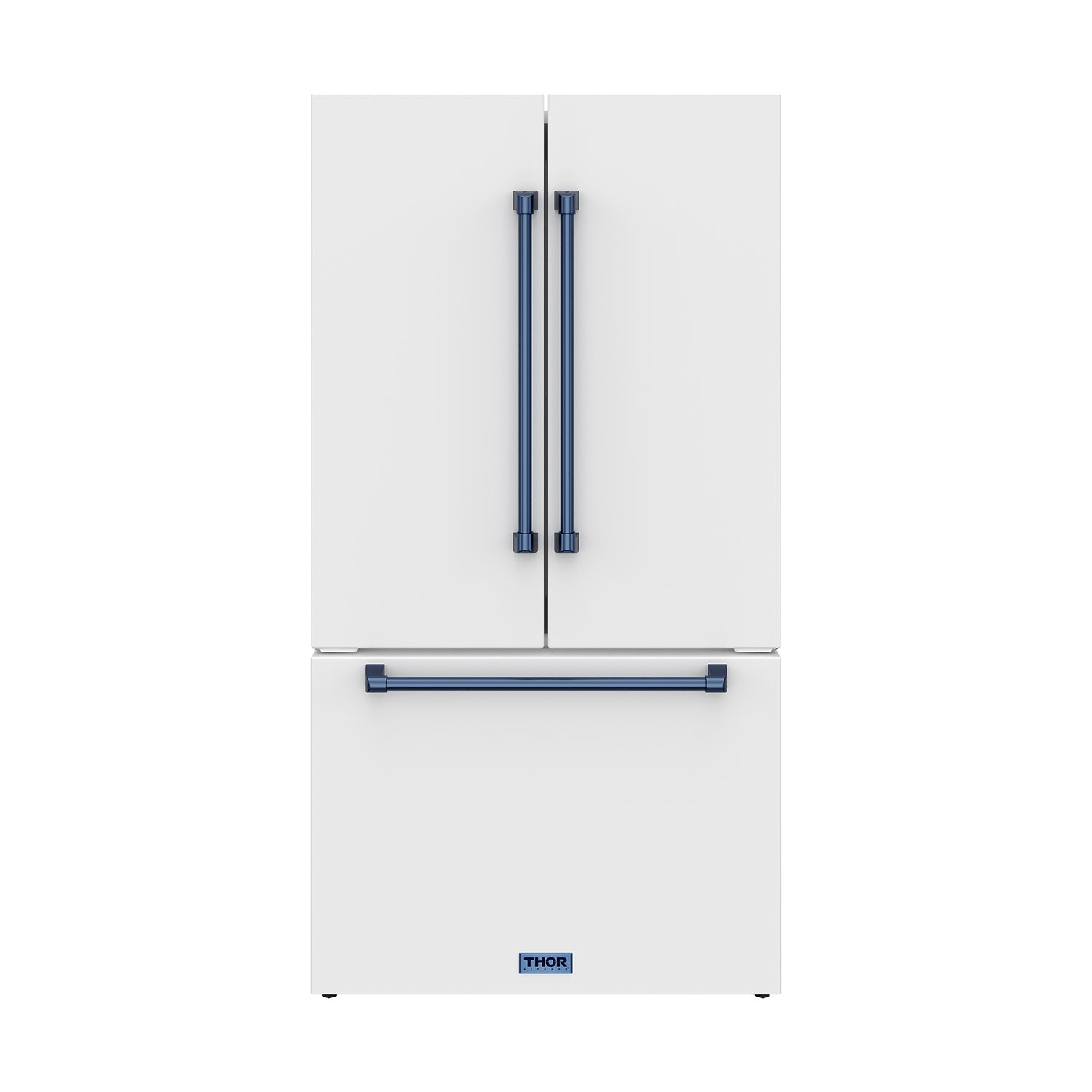 36 Inch French Door Counter Depth Refrigerator with Ice Maker – White/Blue | Gordon Ramsay Series
