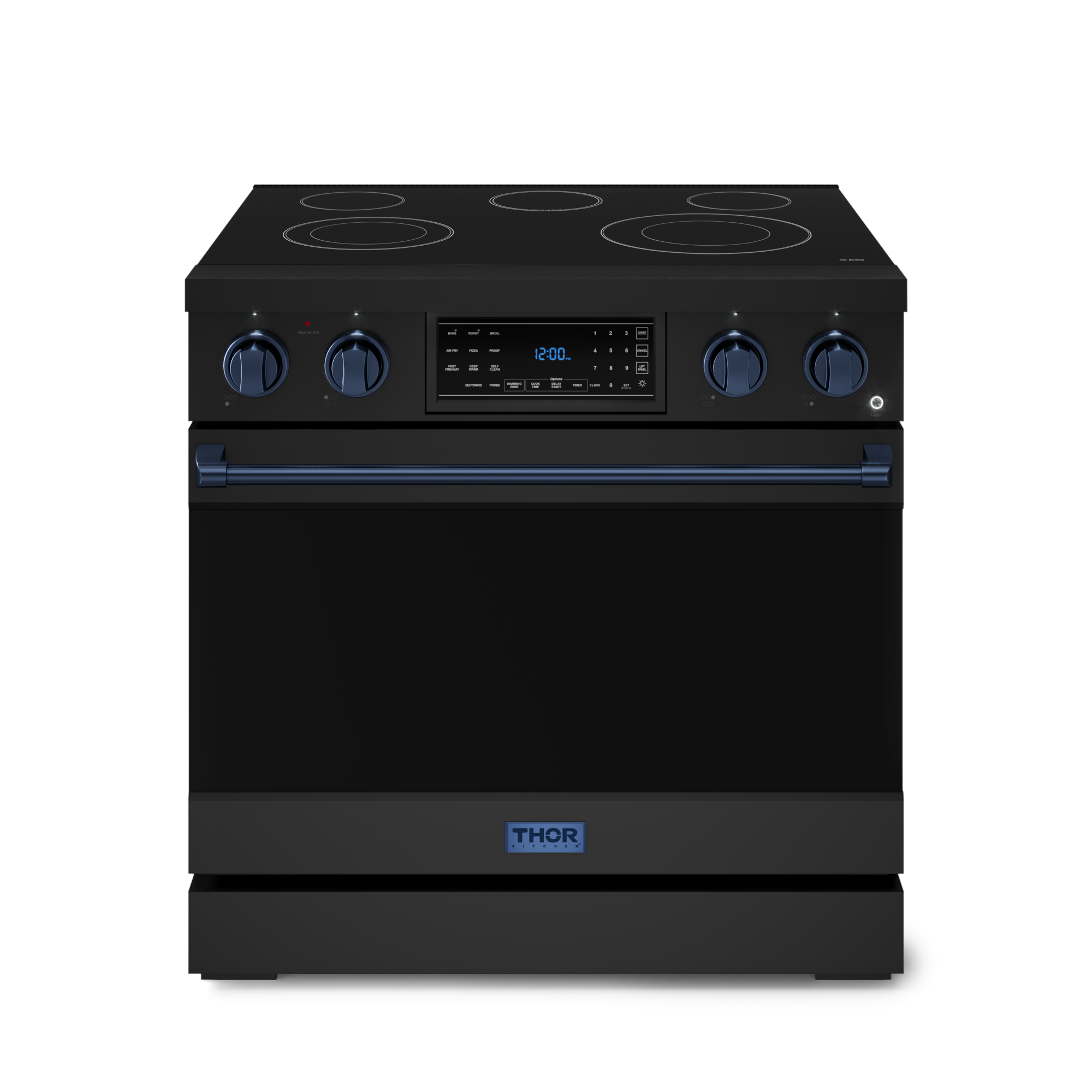 36 Inch Professional Electric Range with Tilt Panel Touch Control in Black/Navy Blue | Gordon Ramsay Series - RSE36B-BLU