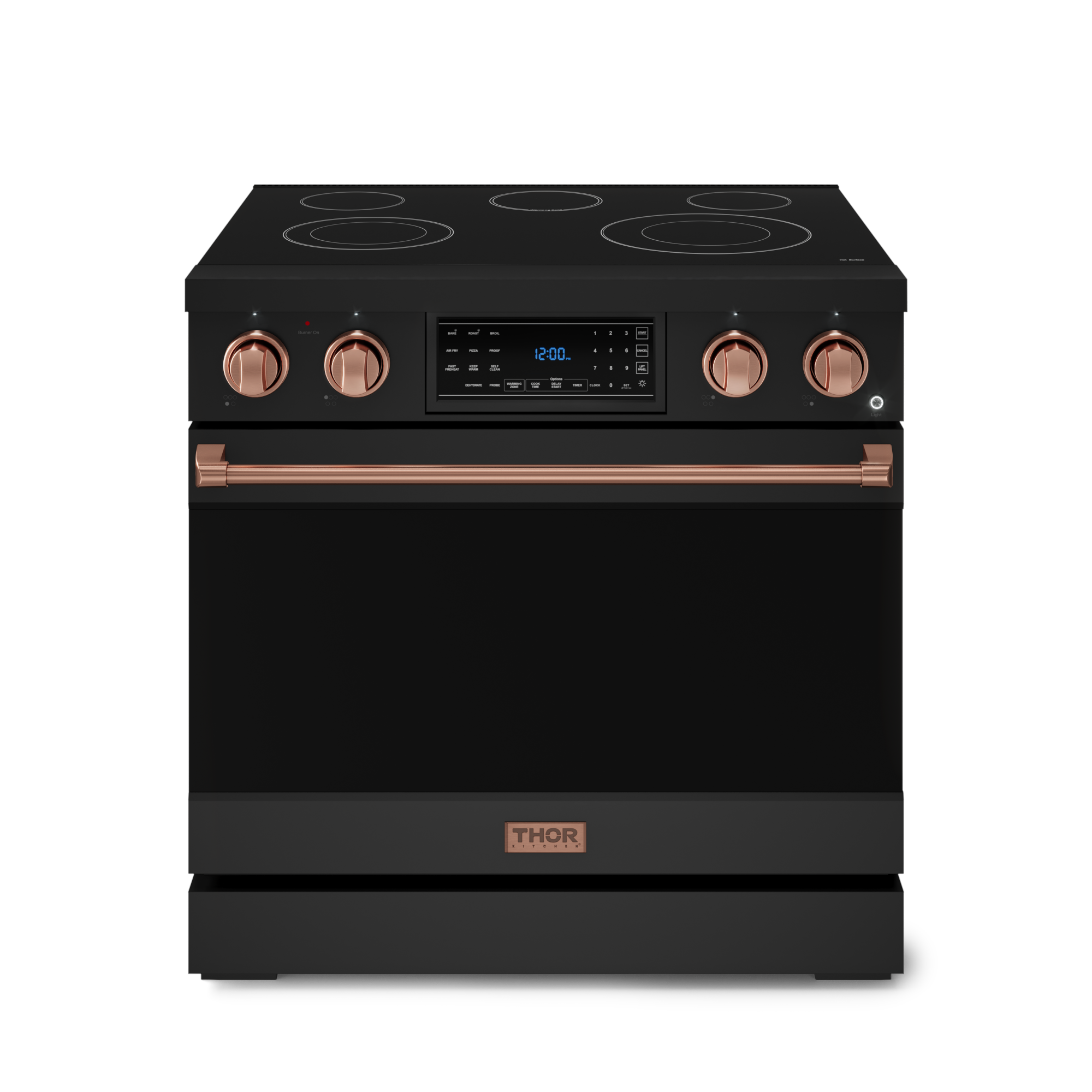 36 Inch Professional Electric Range with Tilt Panel Touch Control in Black/Rose Gold | Gordon Ramsay Series - RSE36B-RSG