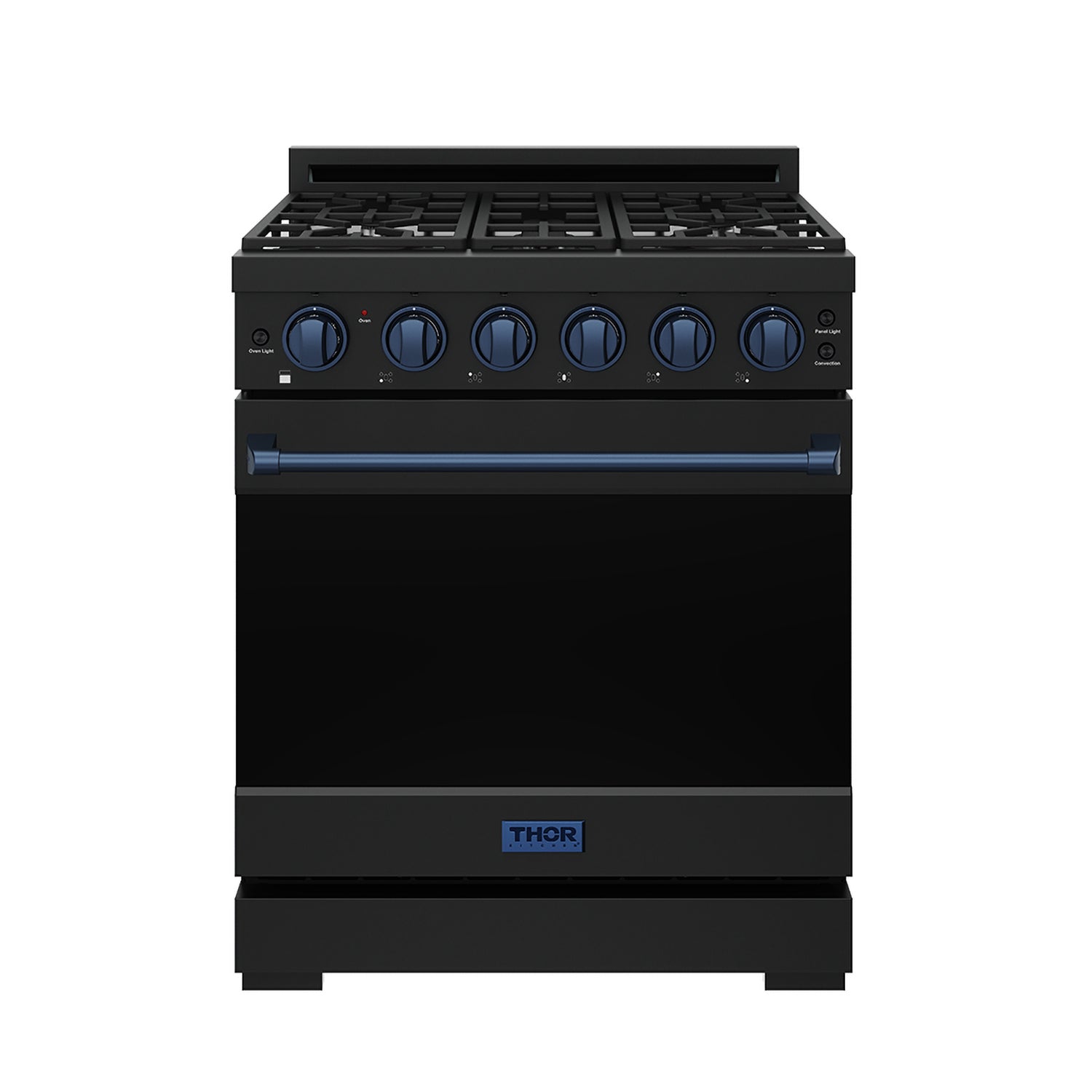 30 Inch Professional Gas with Precision Knob Control in Black/Blue