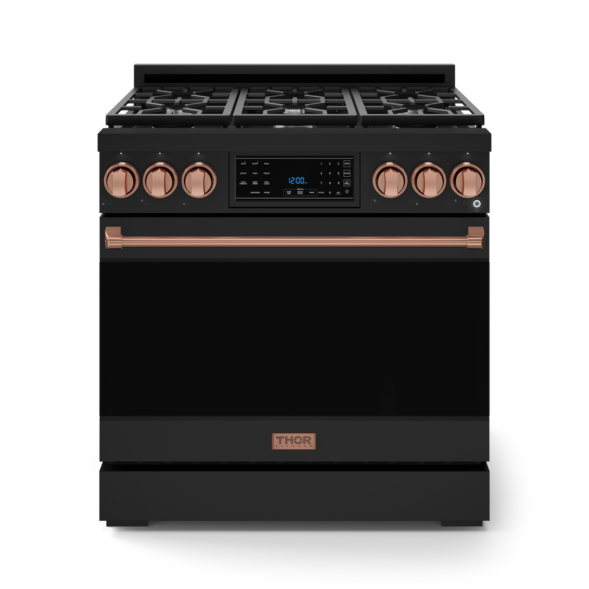 36 Inch Professional Gas Range with Tilt Panel Touch Control in Black/Rose Gold | Gordon Ramsay Series