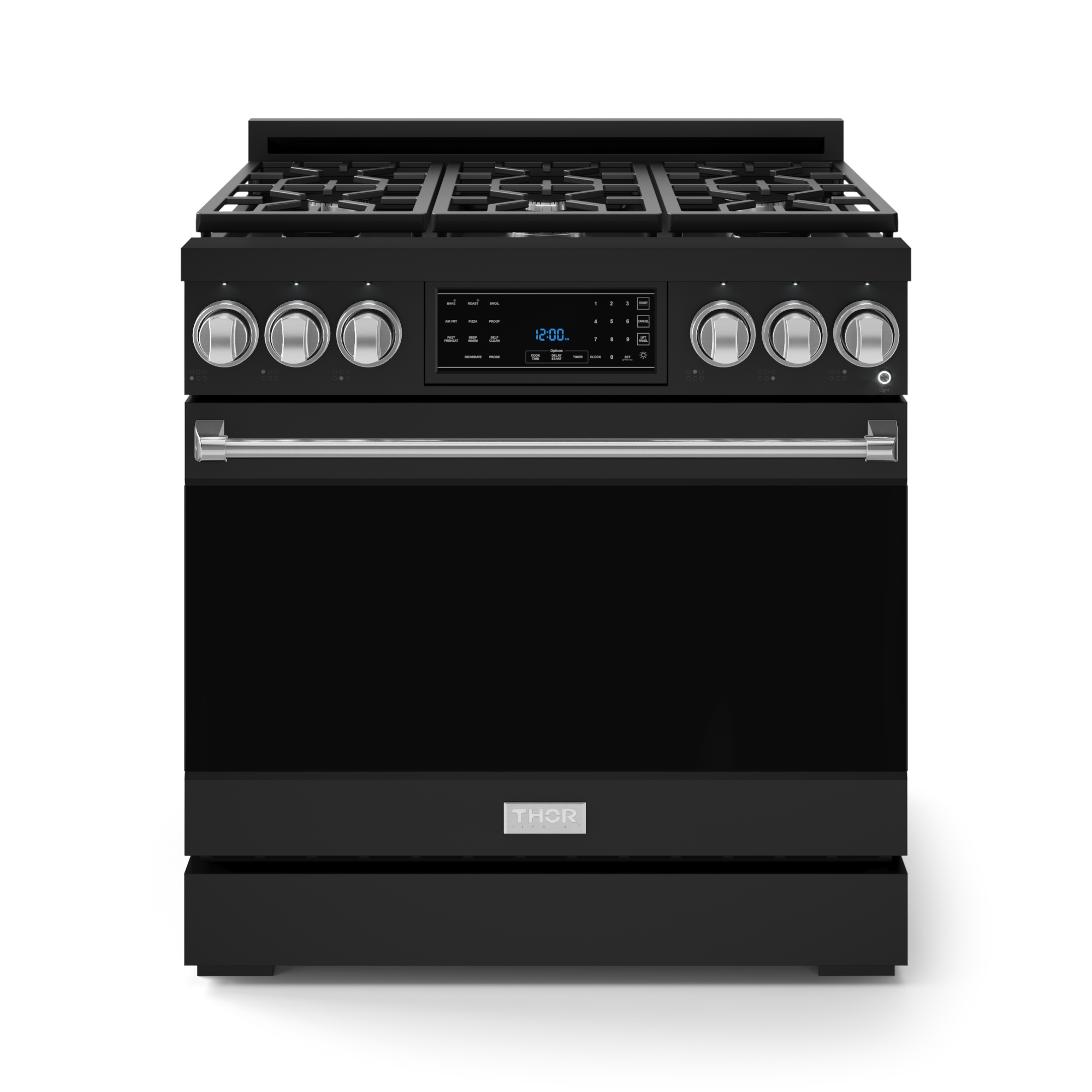 36 Inch Professional Gas Range with Tilt Panel Touch Control in Black/Stainless Steel | Gordon Ramsay Series