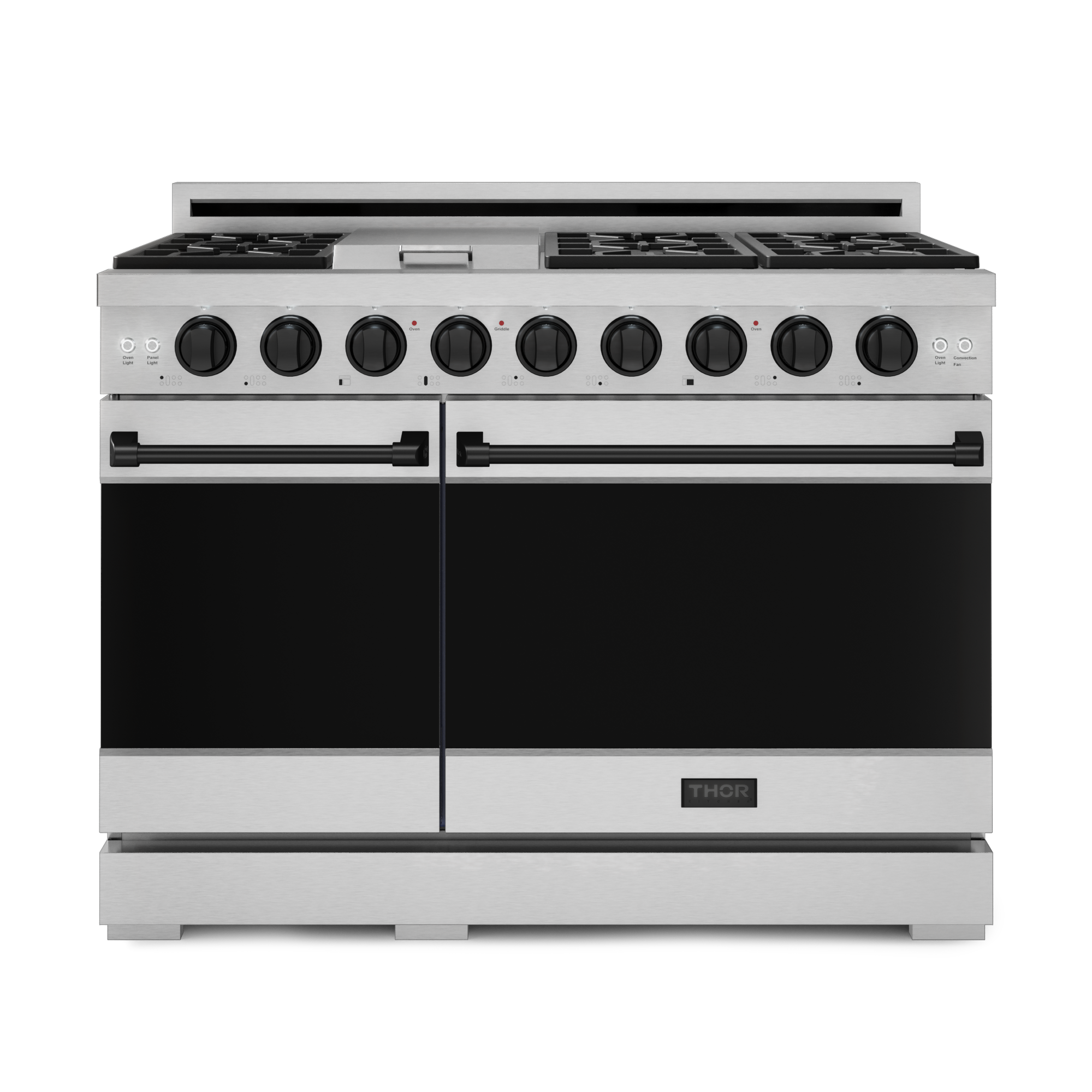 48 Inch Professional Gas Range with Pro-Style Knobs in Stainless Steel/Black | Gordon Ramsay Series