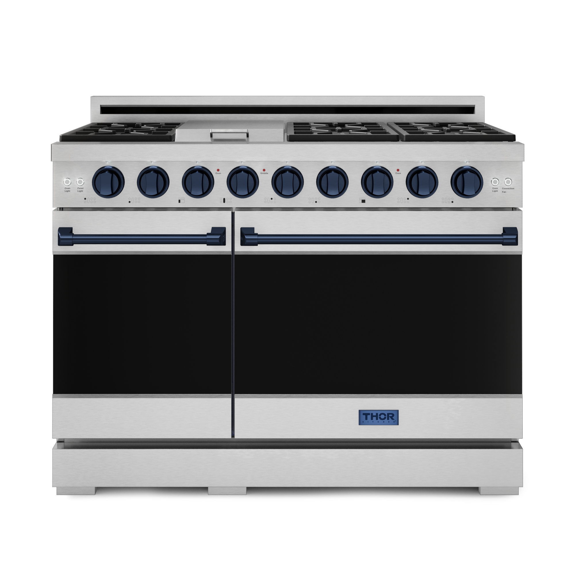 48 Inch Professional Gas Range with Pro-Style Knobs in Stainless Steel/Blue | Gordon Ramsay Series
