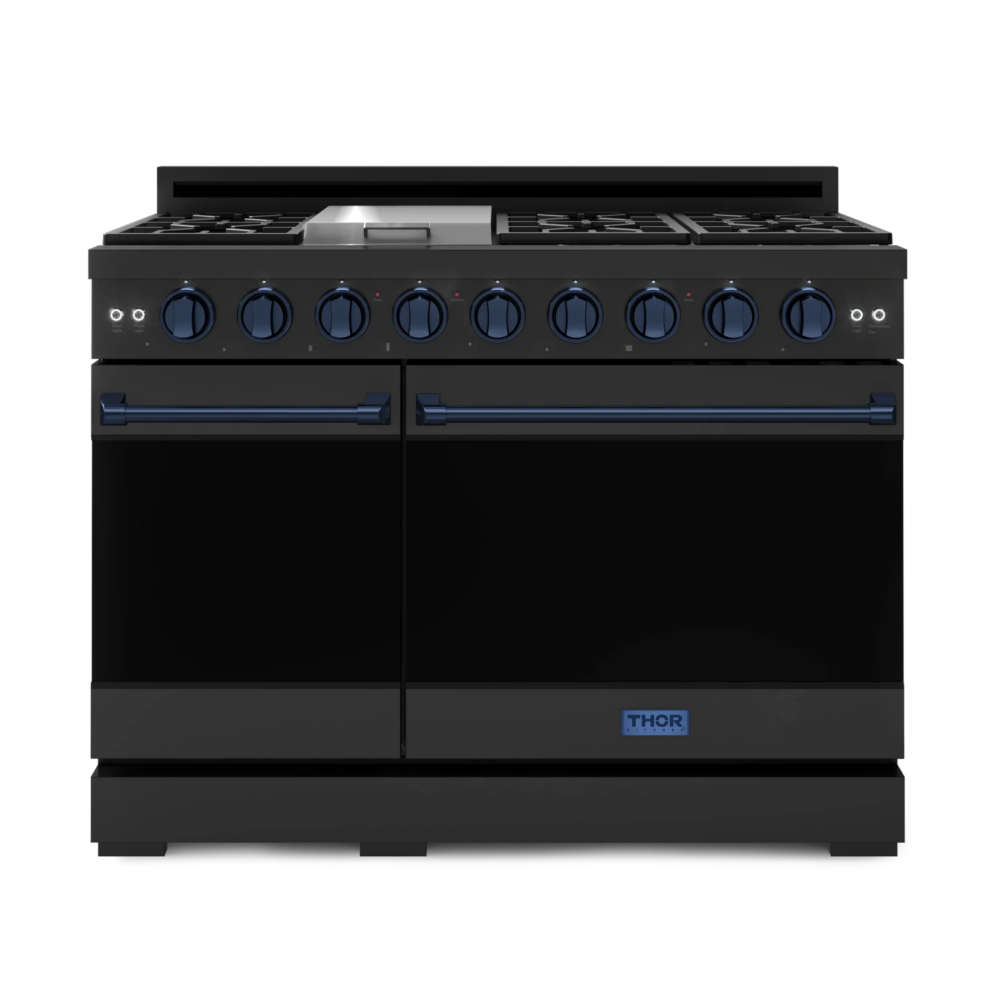 48 Inch Professional Gas Range with Pro-Style Knobs in Black/Blue | Gordon Ramsay Series