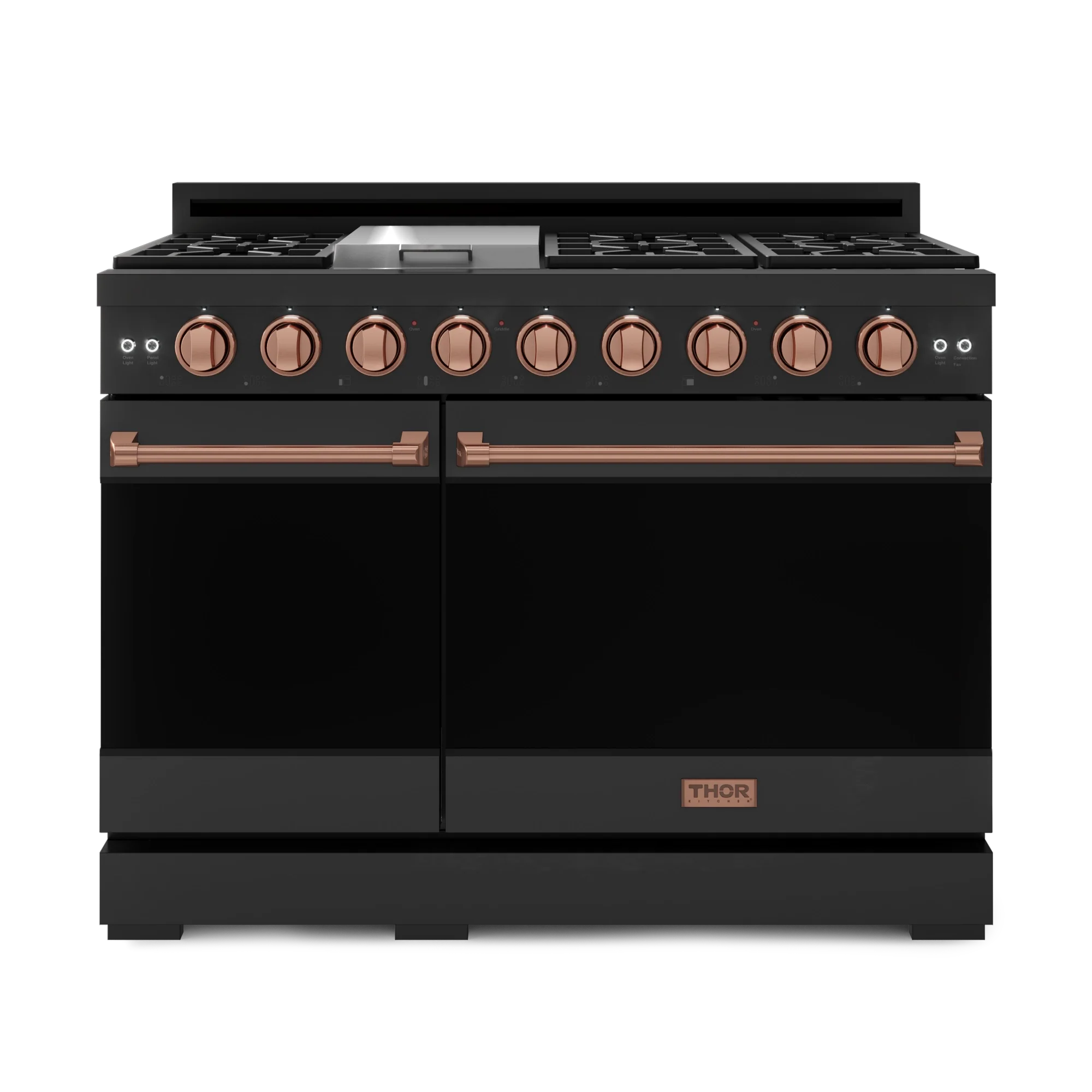 48 Inch Professional Gas Range with Tilt Panel Touch Control in Black/Rose Gold | Gordon Ramsay Series