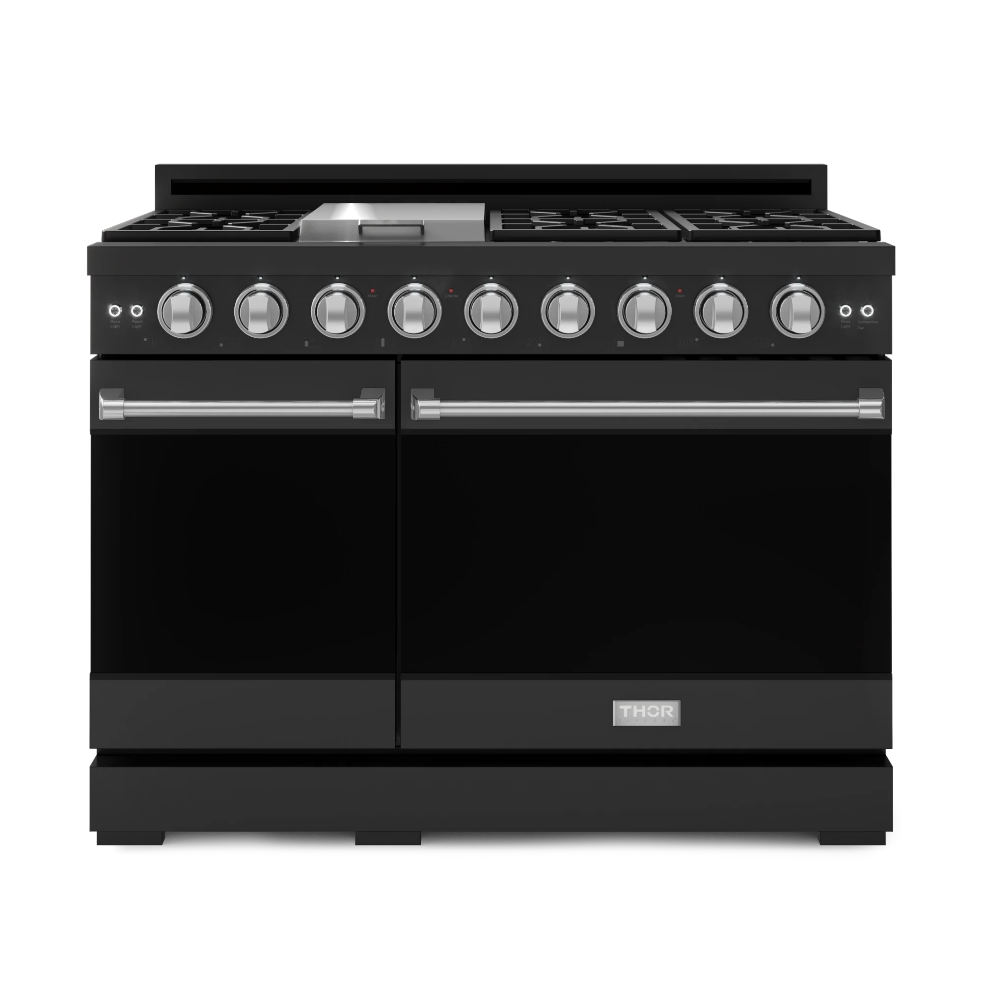 48 Inch Professional Gas Range with Pro-Style Knobs in Black/Stainless Steel | Gordon Ramsay Series