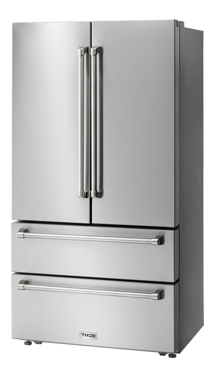 Thor Kitchen 36 Inch Professional French Door Refrigerator with Freezer Drawers - Model TRF3602