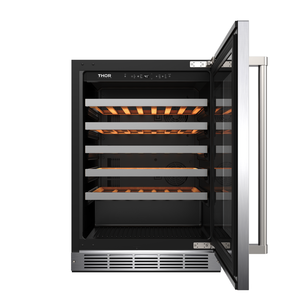 Thor Kitchen 24-Inch Single Zone Wine Cooler, 46 Wine Bottle Capacity – Model TWC24US
