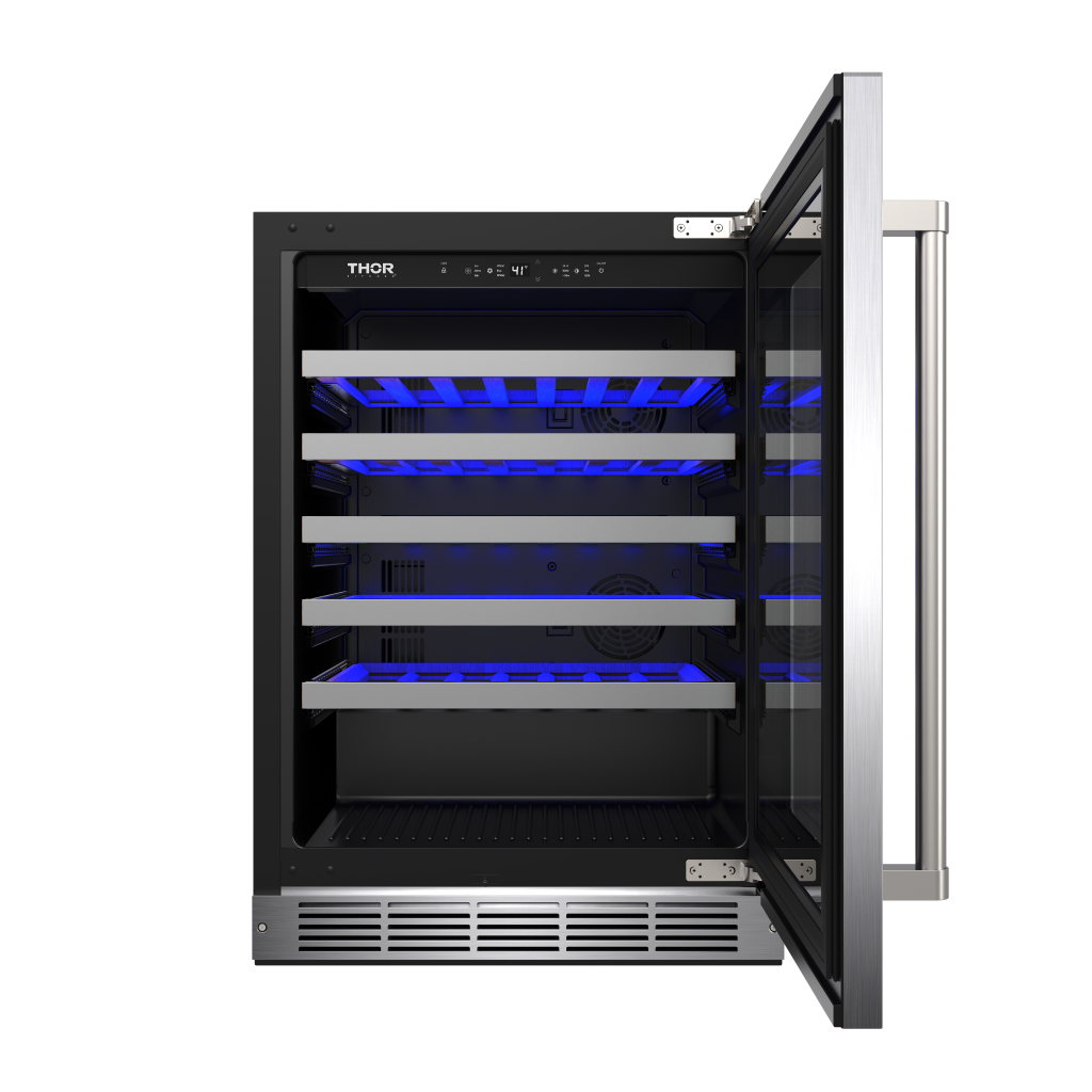 Thor Kitchen 24-Inch Single Zone Wine Cooler, 46 Wine Bottle Capacity – Model TWC24US