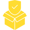 Yellow icon of a box with a clock on top